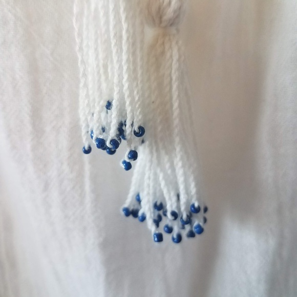 Joie Gauge Boho Festival Embroidered Tassel Top - Picture 6 of 8